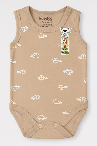 Body fără mâneci cu imprimeu de broaște țestoase BABYTOO 0-3-6-9 luni A7
