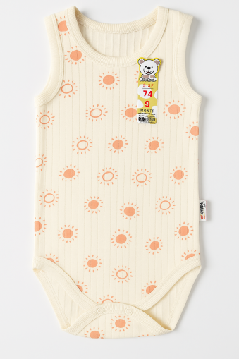 Body fără mâneci cu imprimeu solar BABYTOO 0-3-6-9 luni A7