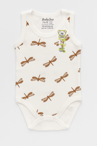 Body fără mâneci cu imprimeu de libelule BABYTOO 0-3-6-9 luni A7
