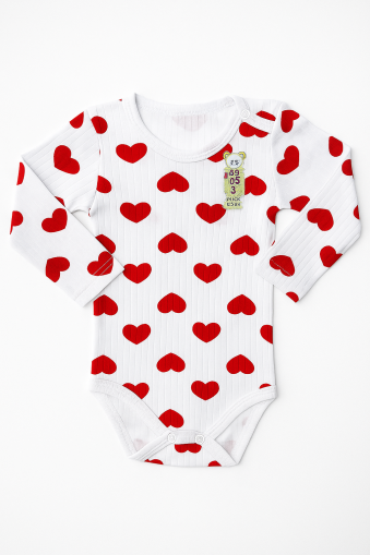 BODY CANTAZ CU MÂNECĂ LUNGĂ ȘI MODEL CU INIMĂ, 1/3 ANI A11
