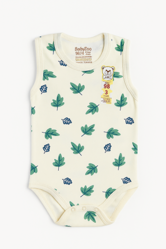Body fără mâneci cu imprimeu de frunze BABYTOO 12 luni-18 luni-24 luni-3 ani A9