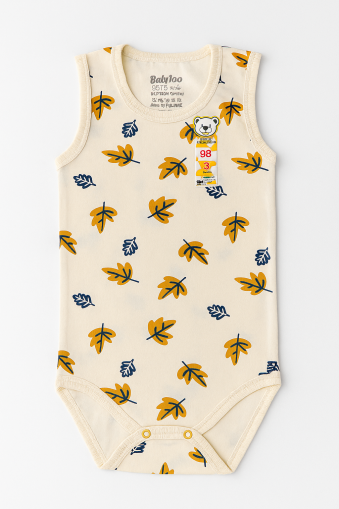 Body fără mâneci cu imprimeu de frunze BABYTOO 12 luni-18 luni-24 luni-3 ani A9