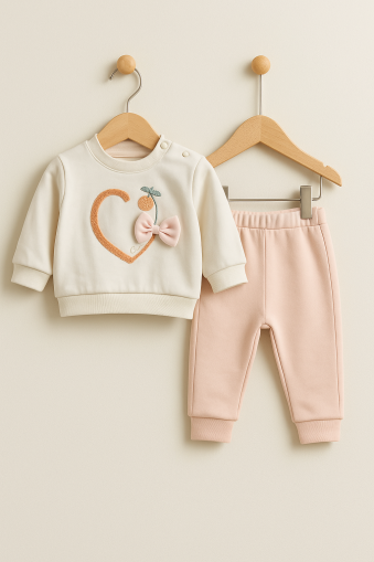 SERDE BABY SET 2 PIESE CU INIMĂ, 3-6-9 LUNI A27