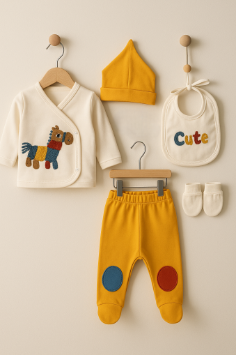 SET SERDE BABY NOU-NĂSCUT CU MODEL CALUȚI 0-3 LUNI A32