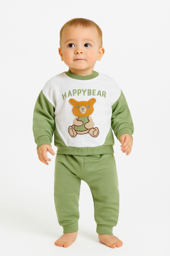 SET BEBELUȘI MINILAY 6-9-12-18 LUNI HAPPY BEAR IMPRIMAT A33