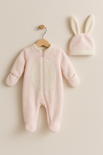 SALOPETE WELSOFT BYMURAT 6-9-12-18 LUNI CU CĂCIULĂ CU URECHI DE IEPURE A21