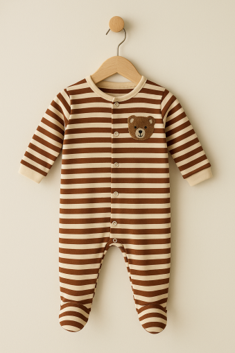 Salopetă Midirik pentru bebeluși, cu dungi, din bumbac pieptănat, 0-3 luni A17