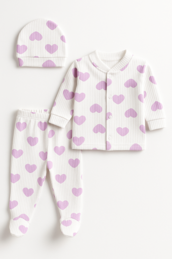 OZLEV SET 3 PIESE INIMĂ 0-3 LUNI A12