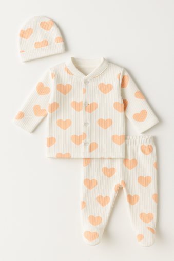 OZLEV SET 3 PIESE INIMĂ 0-3 LUNI A12