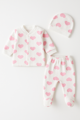 OZLEV SET 3 PIESE INIMĂ 0-3 LUNI A12