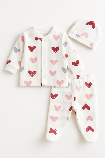 SET 3 PIESE ÖZLEV 0-3 LUNI CU INIMĂ A12