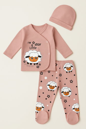 Set body Zem Baby 0-3 luni, 3 piese, miel A20