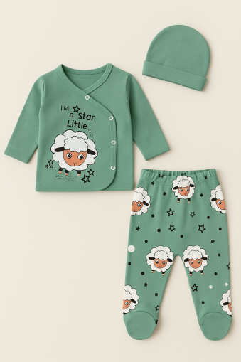 Set body Zem Baby 0-3 luni, 3 piese, miel A20