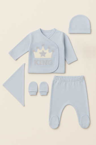 SET SERDE BABY NOU-NĂSCUT 0-3 LUNI KING IMPRIMAT A31