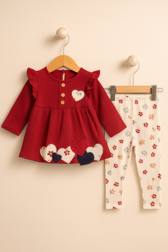 SET DECO BRODAT CU INIMĂ 9-12-18-24-36 LUNI A29