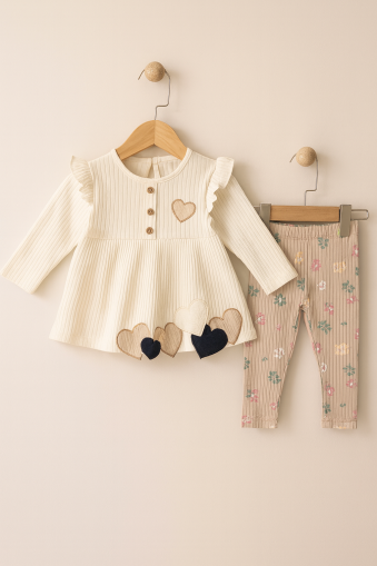 SET DECO BRODAT CU INIMĂ 9-12-18-24-36 LUNI A29