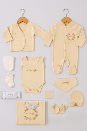 CONCON SET ORGANIC PRINȚESĂ CU ARIPI 0/3 LUNI, 10 PIESE A95