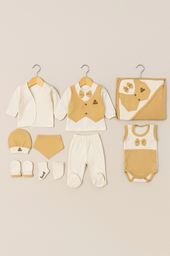 SET DE SMOKING LUXURY PENTRU BEBELUȘI CONCON 0/3 LUNI, 10 PIESE A95