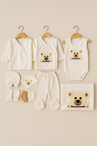 SET DE LUX CONCON 0/3 LUNI CU 10 PIESE PANDA A95