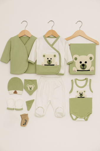 SET DE LUX CONCON 0/3 LUNI CU 10 PIESE PANDA A95