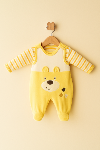 MILLION SALOPĂ DE CATIFEA BRODATĂ CU URSULET 6-9-12 Luni A21