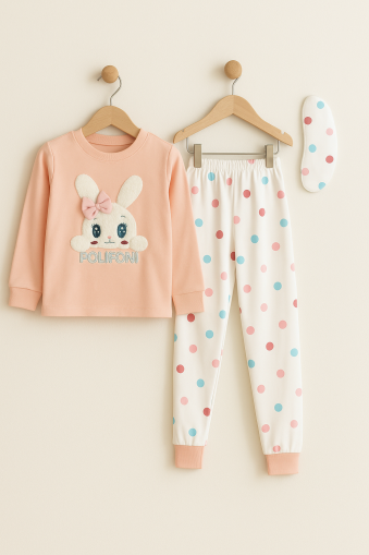 SET DE PIJAMALE POLIFONI CU OCHELARI, VÂRSTA 7/10, CU FORMĂ DE IEPURE A32