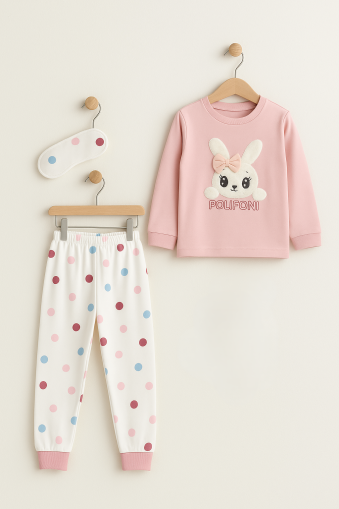 SET DE PIJAMALE POLIFONI CU OCHELARI, VÂRSTA 7/10, CU FORMĂ DE IEPURE A32