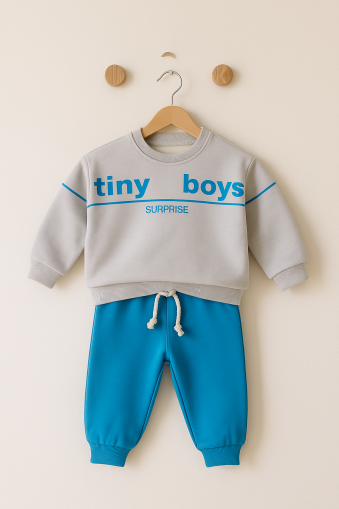 SET DE IARNĂ PENTRU BĂIEȚI CU IMPRIMATURĂ „TINY BOYS”, VÂRSTE 1-2-3-4 A27