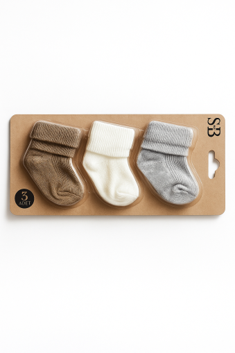 Șosete pentru bebeluși, 0-3 luni, set de 3 A5