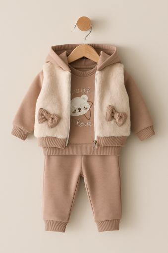 Set HIPPIL 6/18 luni WELSOFT cu 3 piese și vestă A70