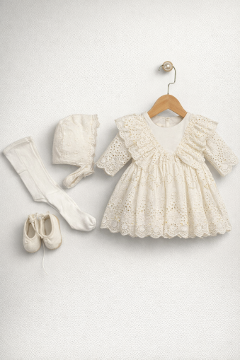 SET ROCHIE CU VOLANELE PUGI 3/6 LUNI BEGONYA A125