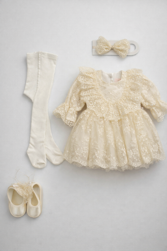 SET ROCHIE PUGI 3/6 LUNI CU ORHIDEE DIN DANTELĂ A125