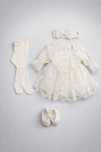 SET ROCHIE PUGI 3/6 LUNI CU ORHIDEE DIN DANTELĂ A125