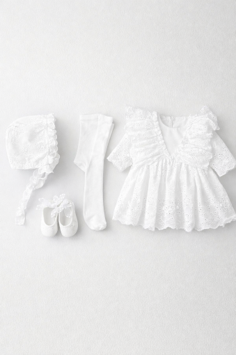 SET ROCHIE CU VOLANELE PUGI 3/6 LUNI BEGONYA A125