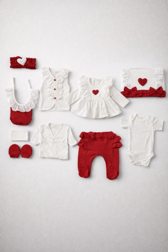 Set de jucării Minicaizen Lottie în formă de inimă, 0-3 luni, cu 10 piese, pentru nou-născuți A108