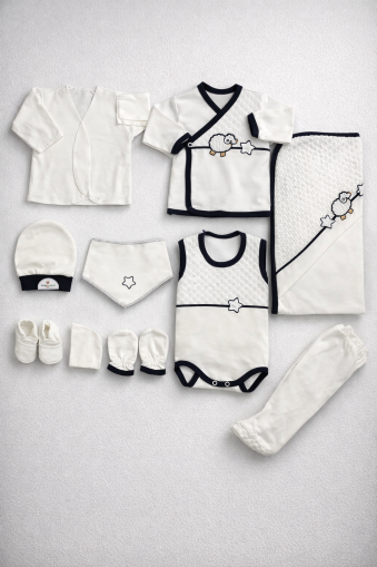 CONCON SET 10 PIESE LUXURY CU MODEL MIEL, NOU-NĂSCUT, 0-3 LUNI A79