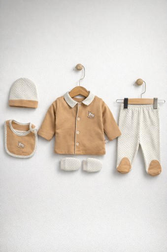 SET DE 5 BĂRBĂȚI BYMURAT 0/3 LUNI CU CAI BRODATE A29