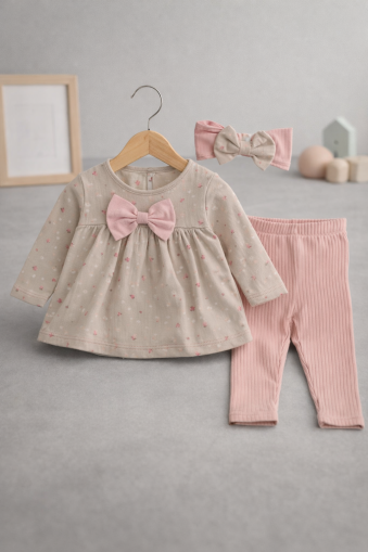 SET DECO BANDANĂ CU IMPRIMEU PENTRU FETIȚE, 9-12-18-24-36 LUNI A25