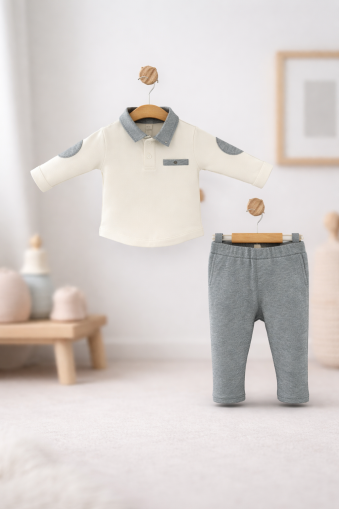 Costum NECİXS 6/24 luni cu mâneci petice A31