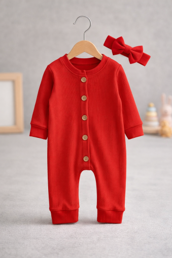 BANDANĂ ȘI SALOPĂ CU NASTURI BYMURAT 3/12 LUNI A22