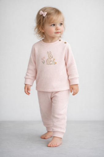 SET MEMOZA BRODAT CU IEPURE 3/12 LUNI A18