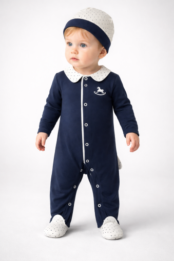 SALOPĂ BRODATĂ CU CAI BYMURAT 0-3-6 LUNI A23