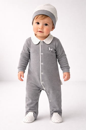 SALOPĂ BRODATĂ CU CAI BYMURAT 0-3-6 LUNI A23