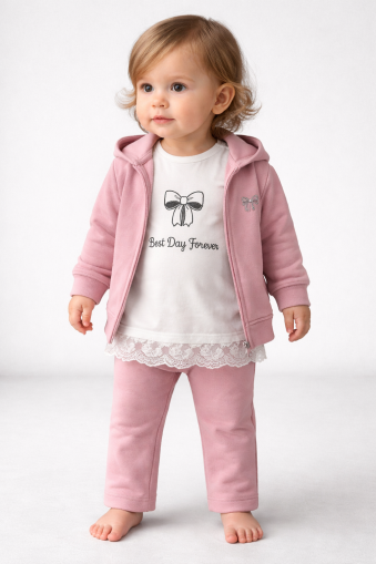 Set 2 piese cu glugă și fundițe Bymurat 6/24 luni A45