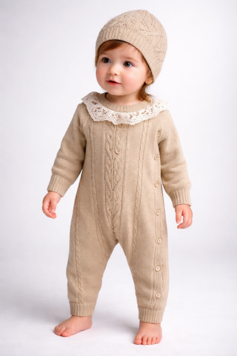 SALOPĂ TRICOTATĂ CU NASTURI LATERALĂ BABY MY 0-3-6-9-12 LUNI A57