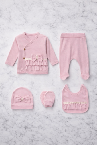 COSTUM SERDE BABY 0-3 LUNI CU VOLANELE A25