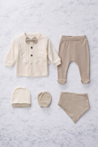 SET PAPION CU NASTURI SERDE BABY 0-3 LUNI A25