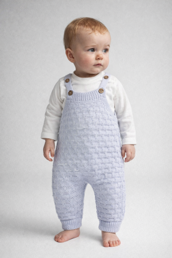 Salopă tricotată cu model fagure de miere pentru bebeluși Littleland, 6-9-12 luni A23