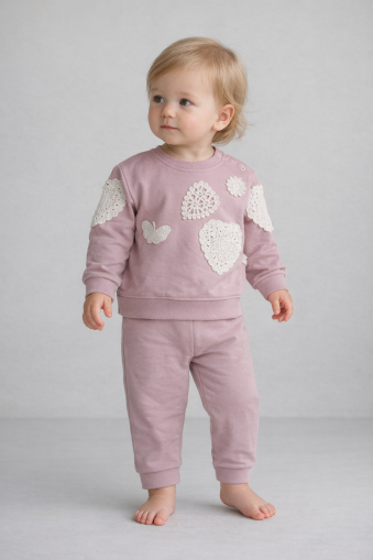 SET 2 PIESE BYMURAT CU INIMĂ FLUTURE 6-9-12-18-24 LUNI A29