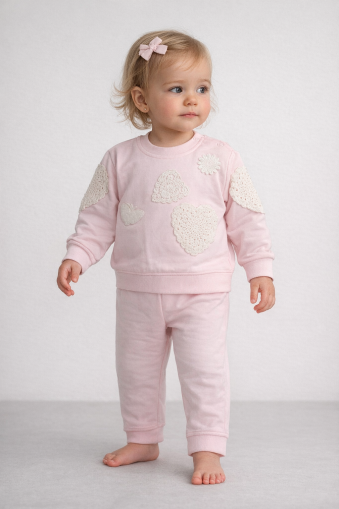 SET 2 PIESE BYMURAT CU INIMĂ FLUTURE 6-9-12-18-24 LUNI A29